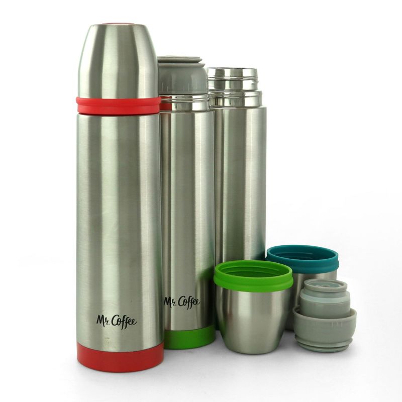Mr. Coffee Altona 3 Piece 15 Ounce Stainless Steel Thermal Travel Bottles in Assorted Colors