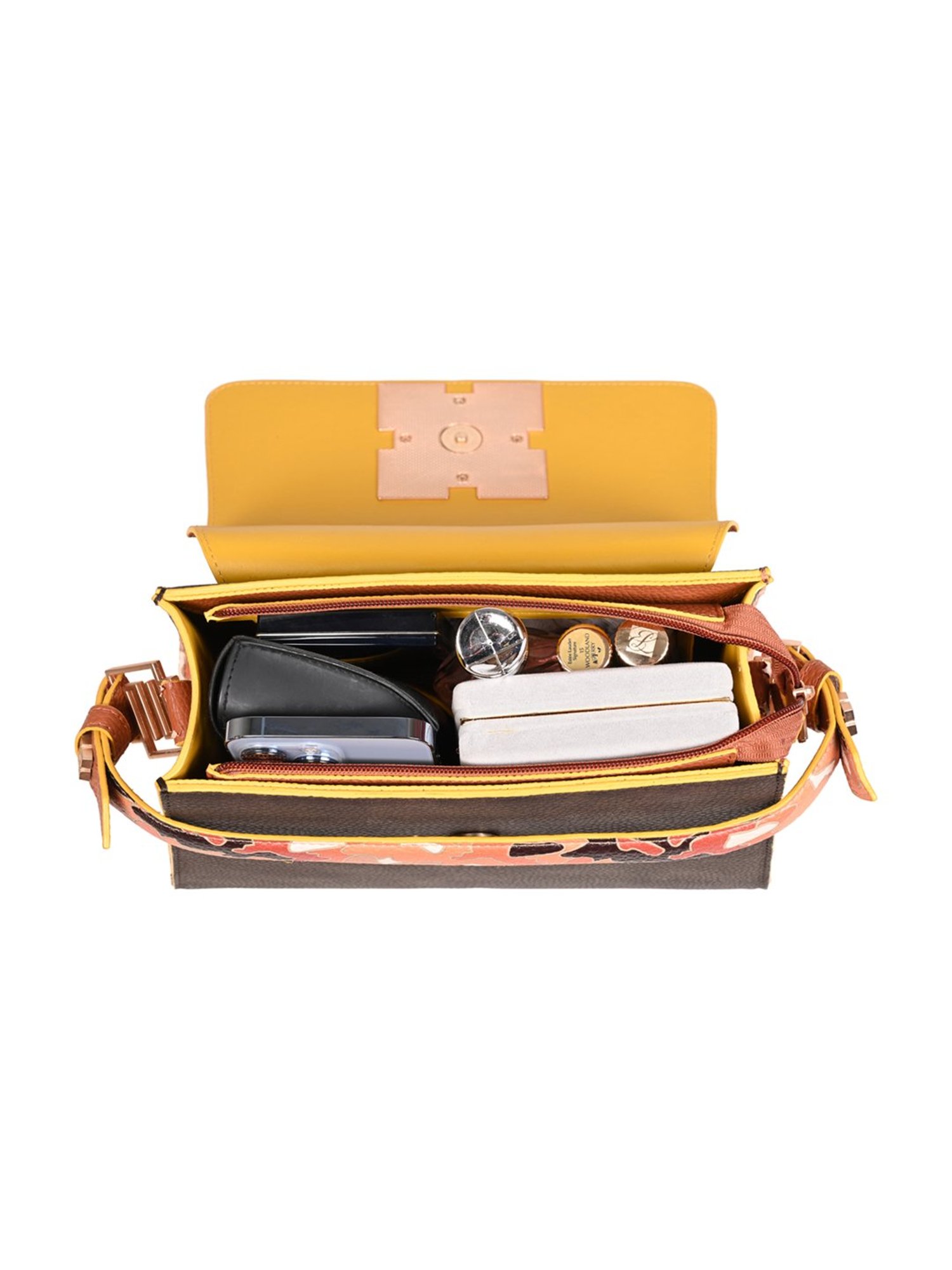 Eume Espresso Choco Brown Camo Vegan Leather Satchel Handbag