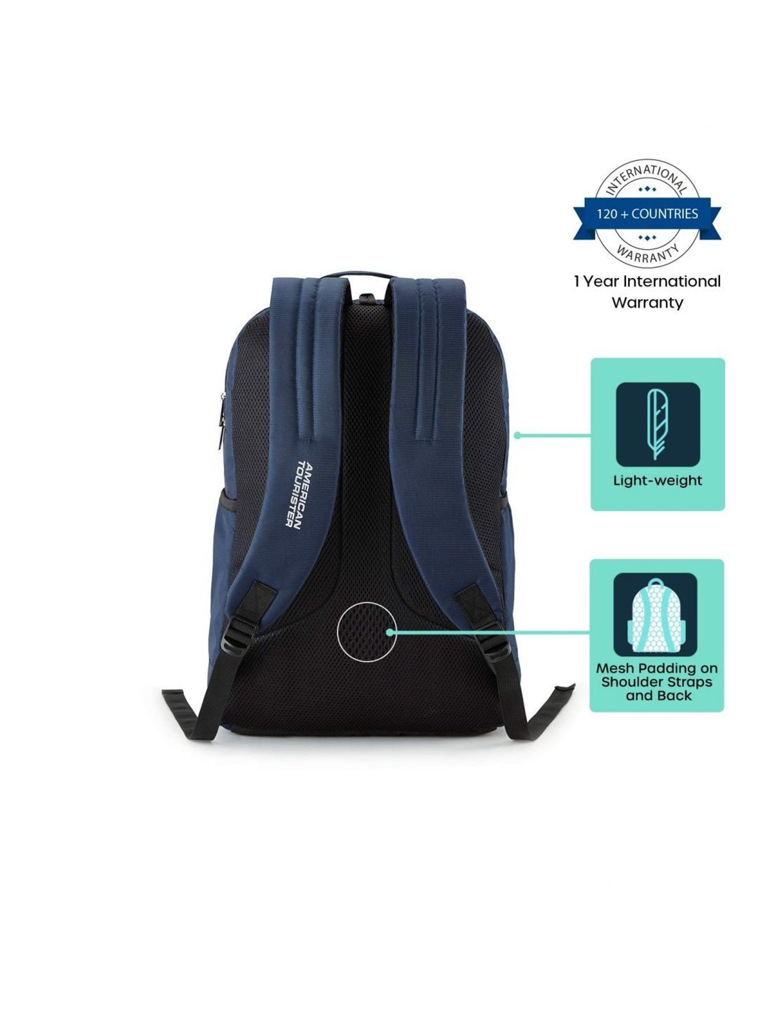 American Tourister Spin 29 Ltrs Navy Blue Medium Laptop Backpack