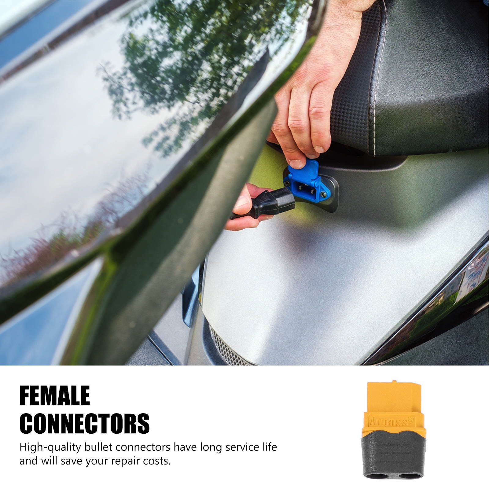 1 Set Protective Practical Rustproof Durable Portable Female Connectors Power Plugs Bullet Connectors