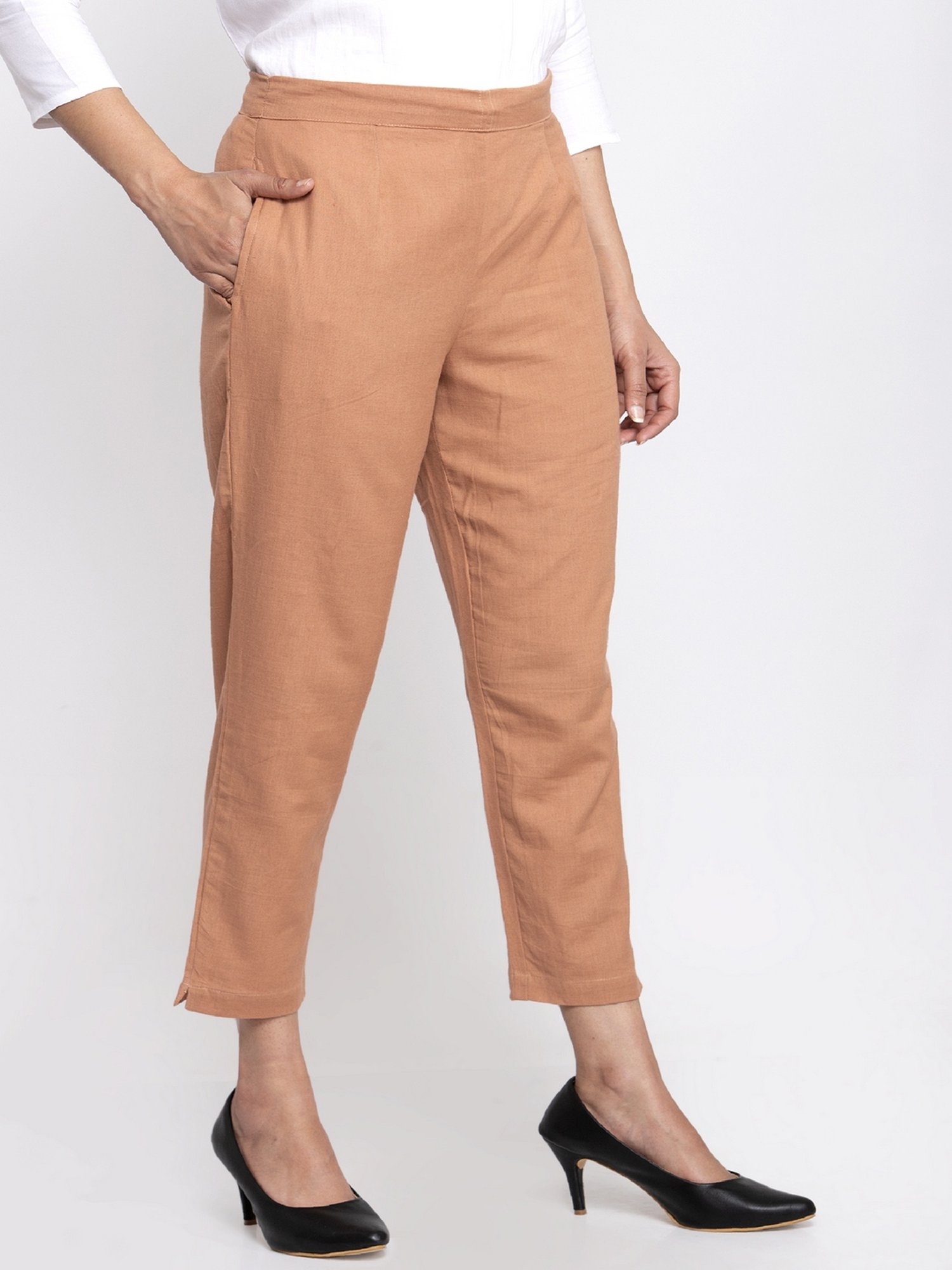 Indibelle Nude Cotton Trousers