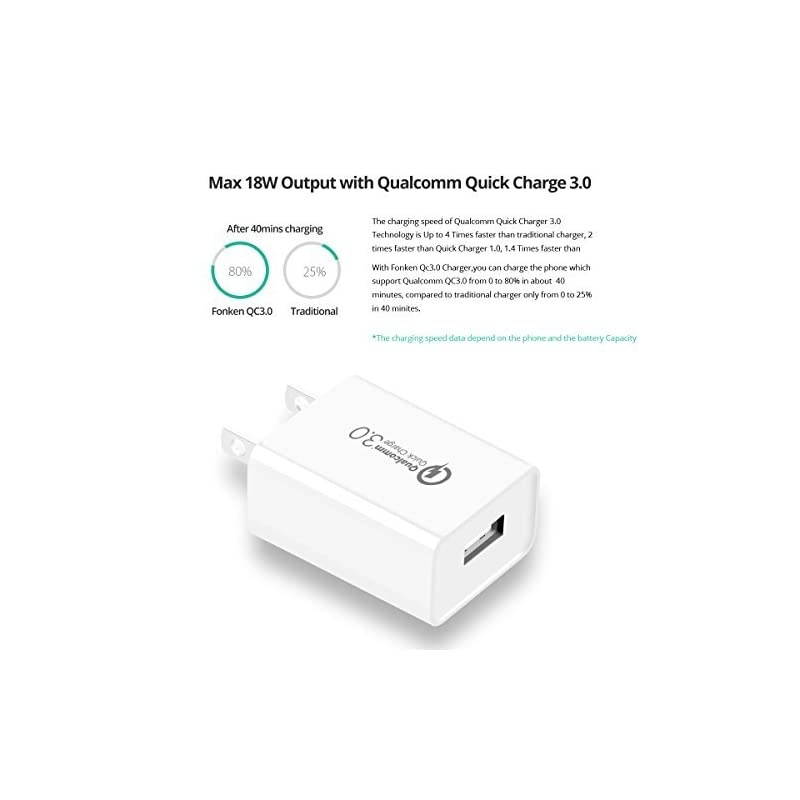 3Pack Quick Charge 30  18W 3Amp USB Wall Charger QC 2030 Adapter Fast Charger Plug Compatible with Samsung Galaxy S7 S6 Note 54 LG G5 V10 Nexus 6HTC10 White