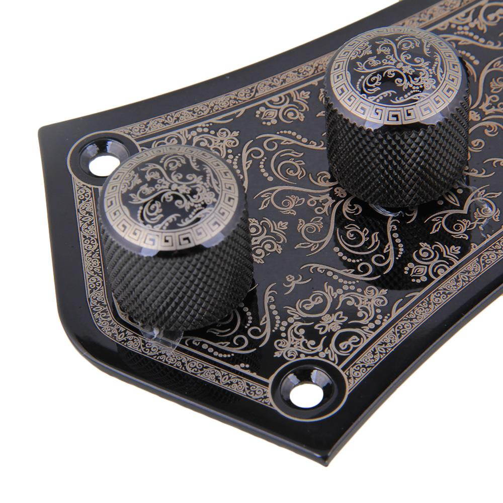 BQLZR Pre Wired Loaded Bass Control Plate with Switch Knobs for JB Bass