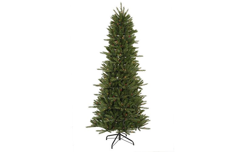 Vickerman 4.5' Prelit Artificial Christmas Tree Slim Vermont Instant Shape Fir - Multicolor Dura-Lit Light
