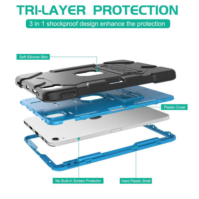 Donwell For iPad Air 4th Gen 10.9 inch 2020,For Apple iPad Air (2020)/Apple iPad Air (4th Generation) /Apple iPad Air 10.9'' 2020 Shockproof TPU Pencil Holder Kickstand Case Cover