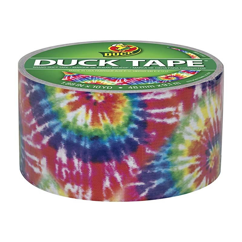 283268 Printed Duct Tape Single Roll, 1.88 Inches x 10 Yards, Love Tie Dye