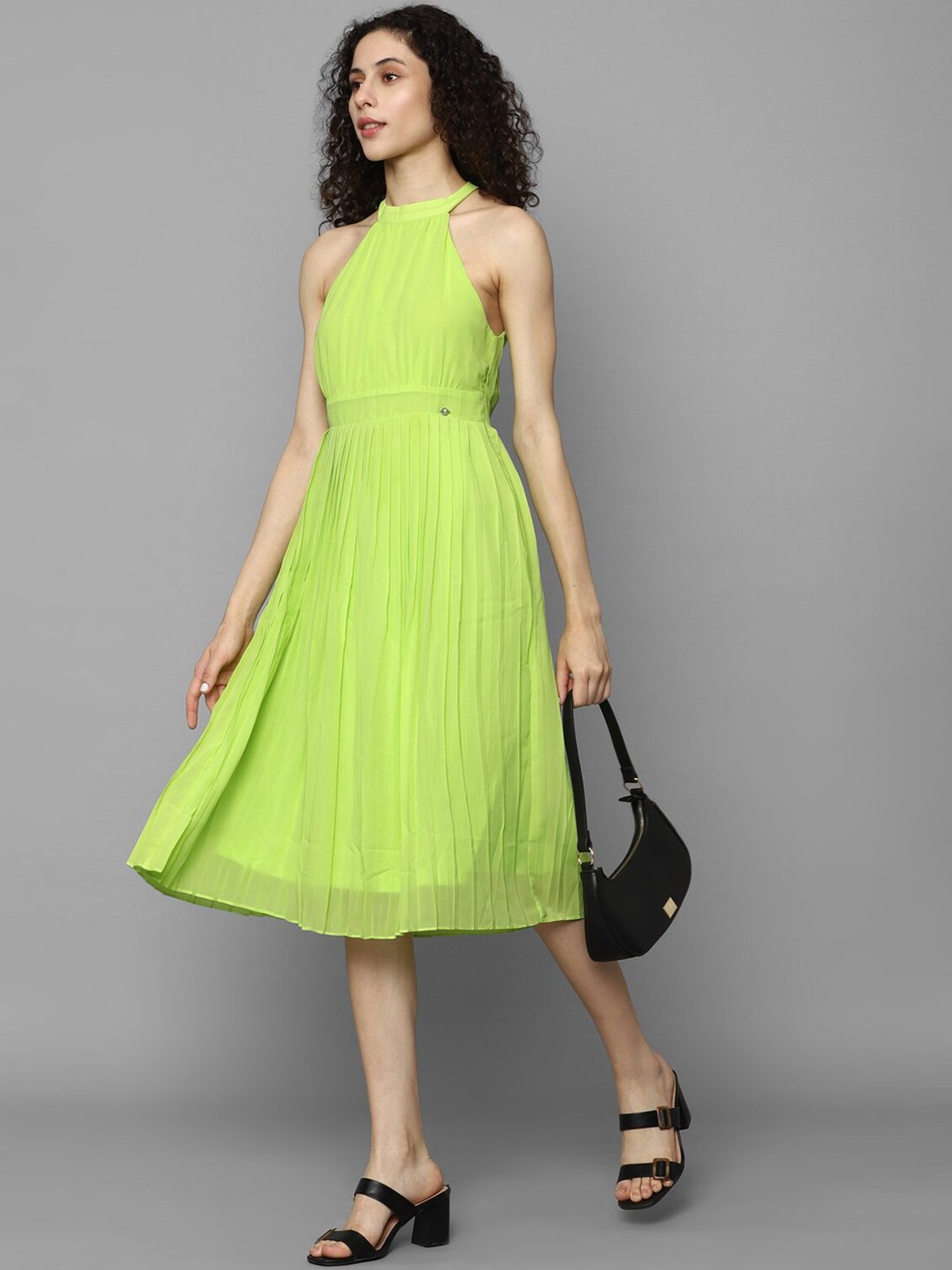 Allen Solly Green Fit & Flare Dress