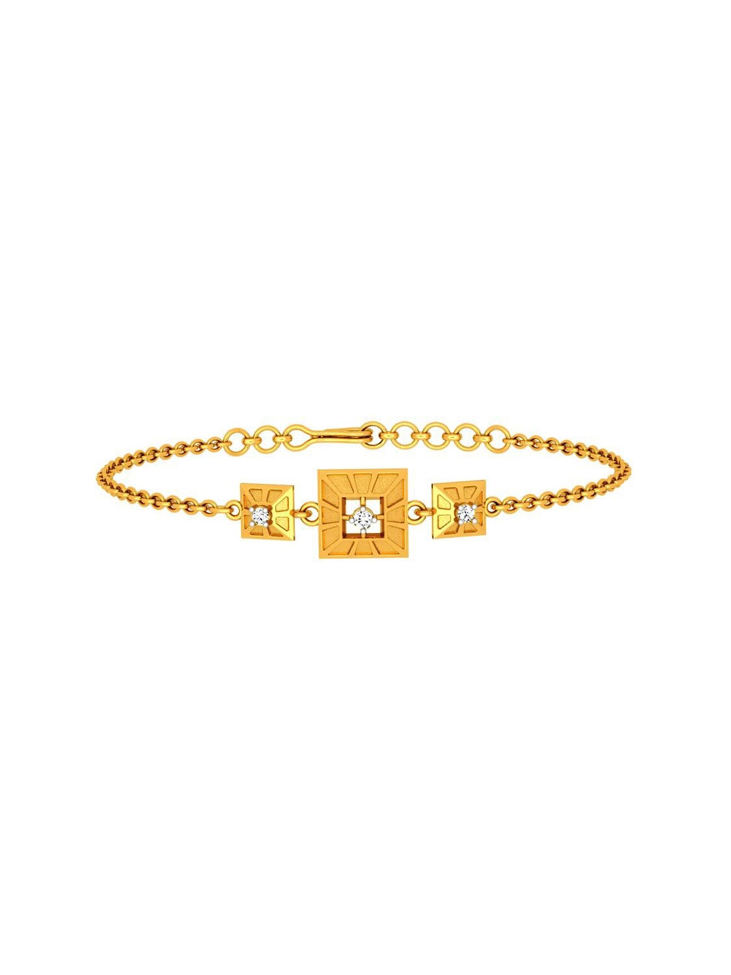 P.C. Chandra Jewellers 22k Yellow Gold Square Squad Bracelet