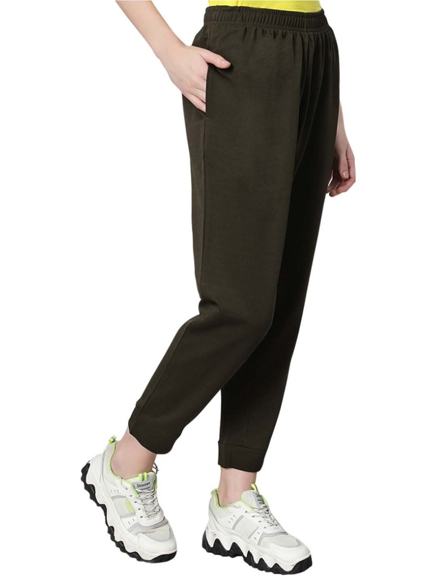 Omtex Green Mid Rise Sports Track Pants