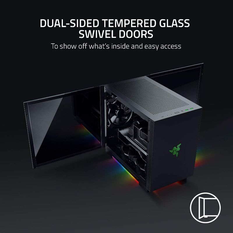 Razer Tomahawk Mini-ITX - Mini Desktop Gaming Chassis PC Case Tempered Glass RGB