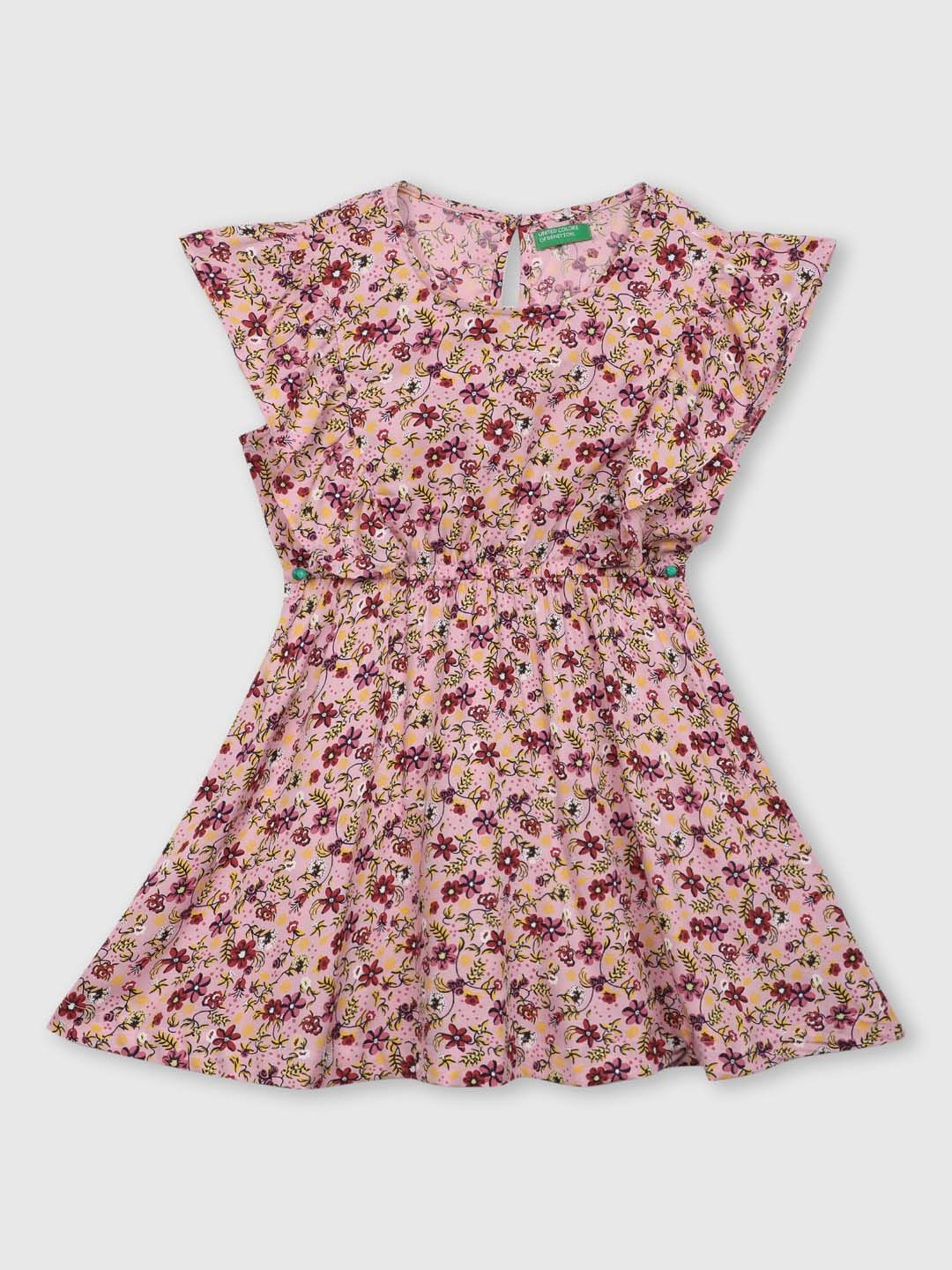 United Colors of Benetton Kids Pink Floral Print Dress