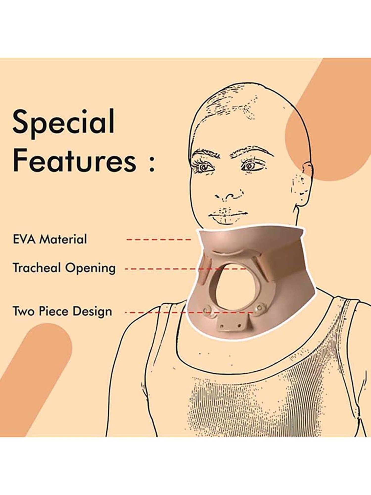 AccuSure Cervical Orthosis (Philadelphia) Ethafoam Cervical Collar - M (Beige)