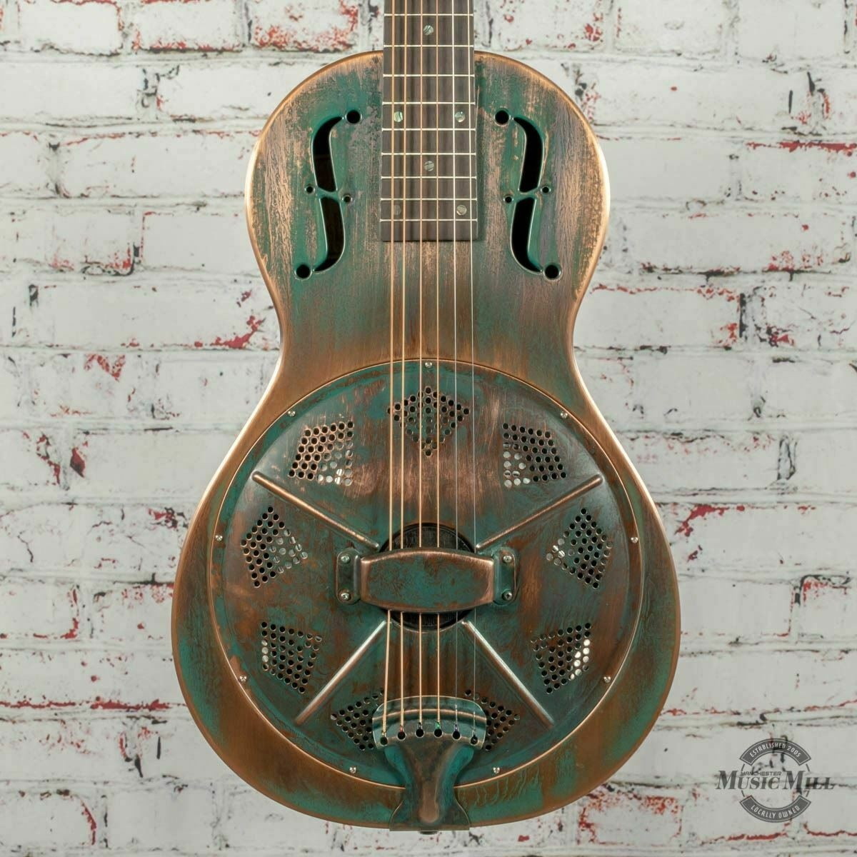 Recording King Swamp Dog Parlor Resonator Distressed Brass