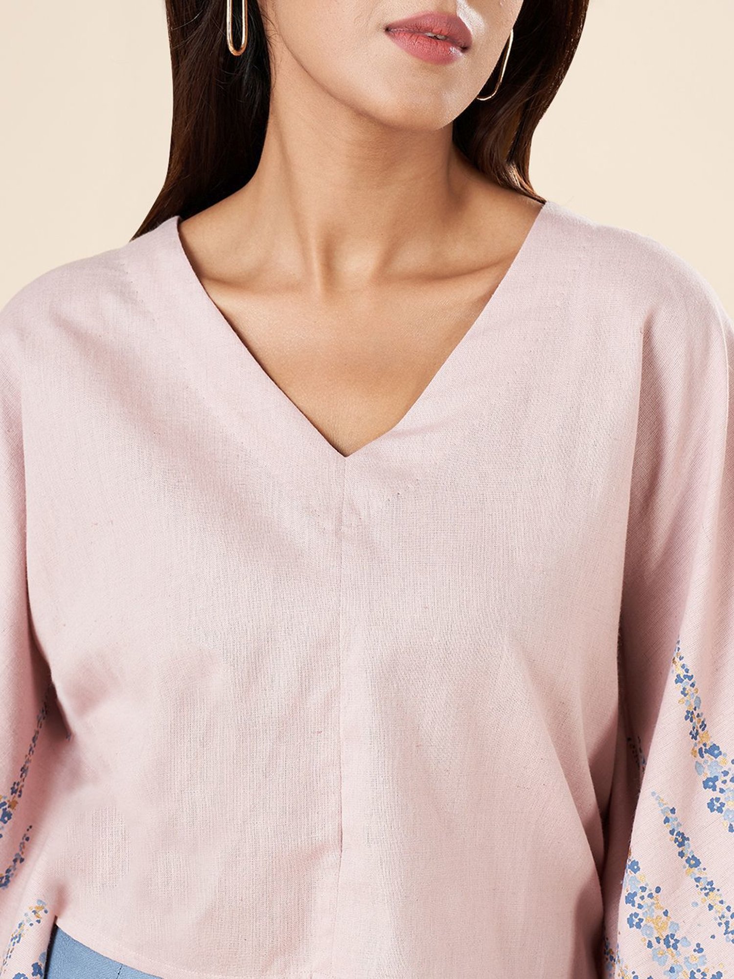 Akkriti by Pantaloons Pink Cotton Printed Top