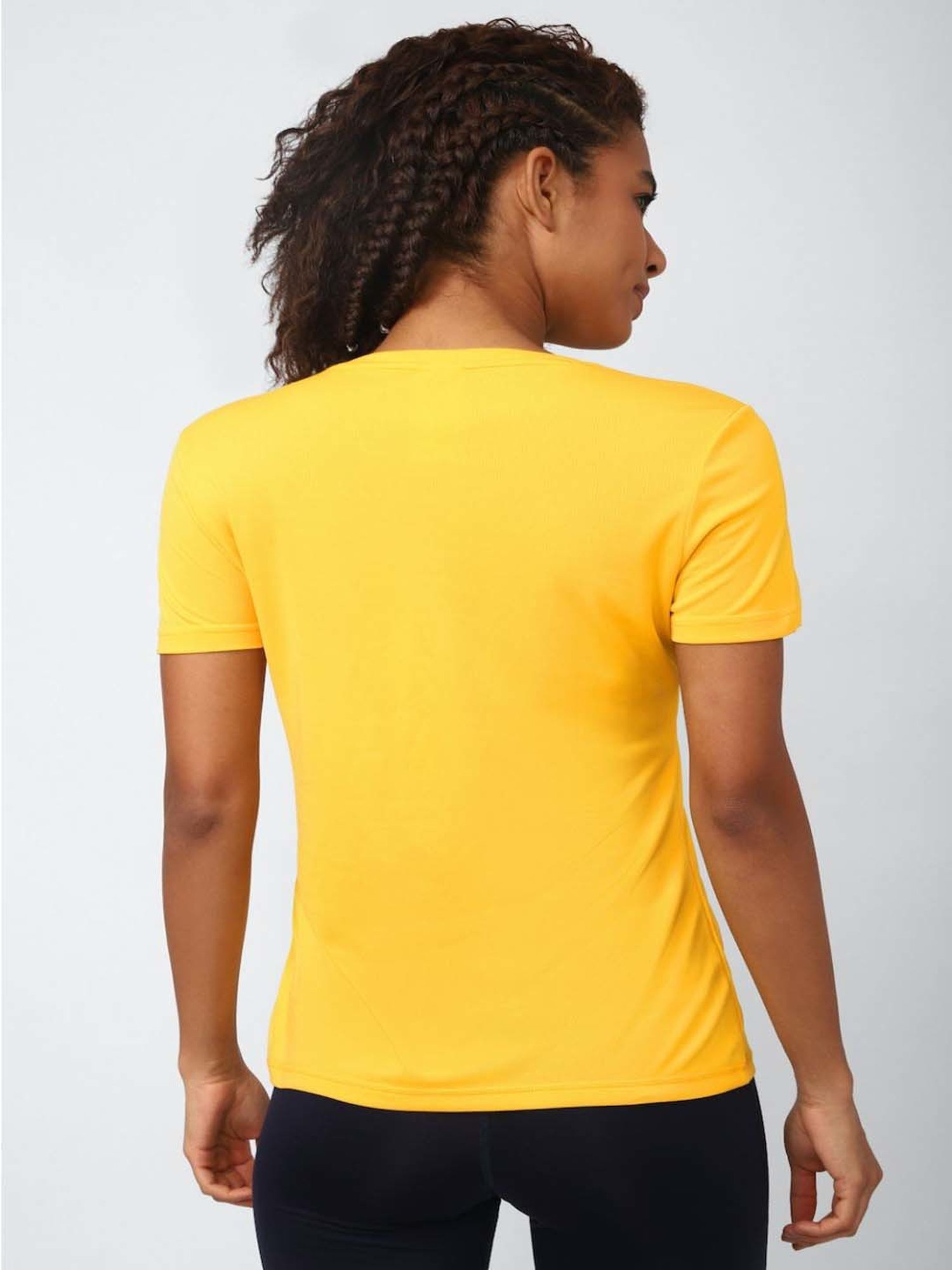 Reebok Yellow Cotton Sports T-Shirt