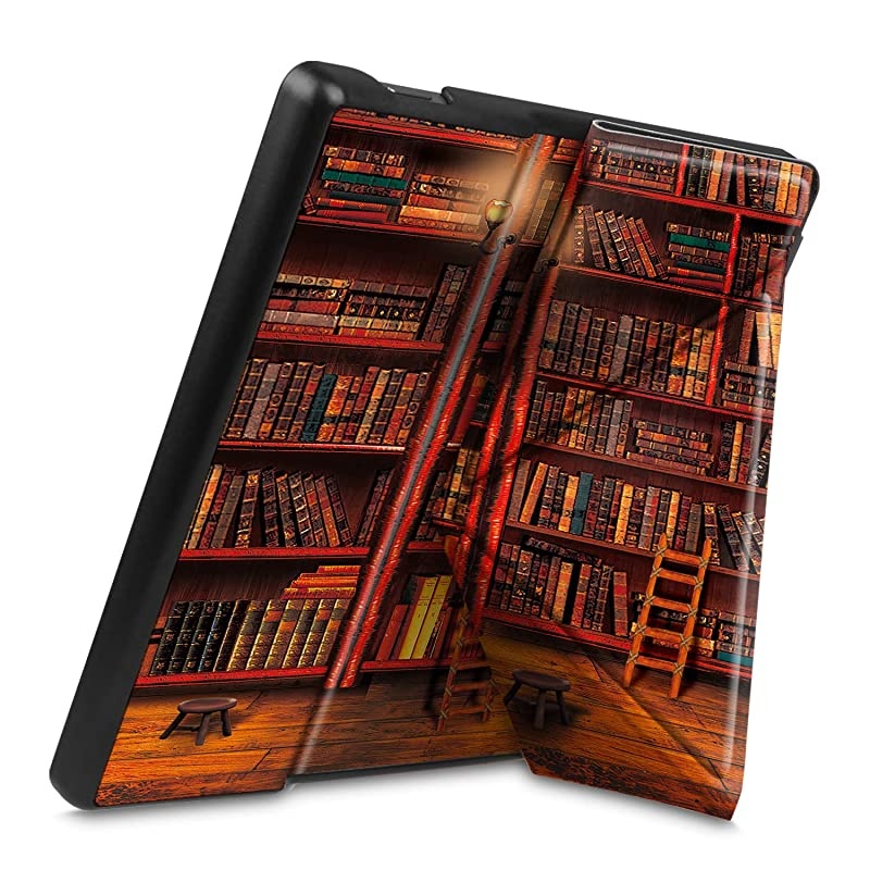 Origami Case for All-New Kindle Oasis (10th Generation, 2019 Release and 9th Generation, 2017 Release) - Slim Fit Stand Cover Support Hands Free Reading with Auto Wake Sleep, Library