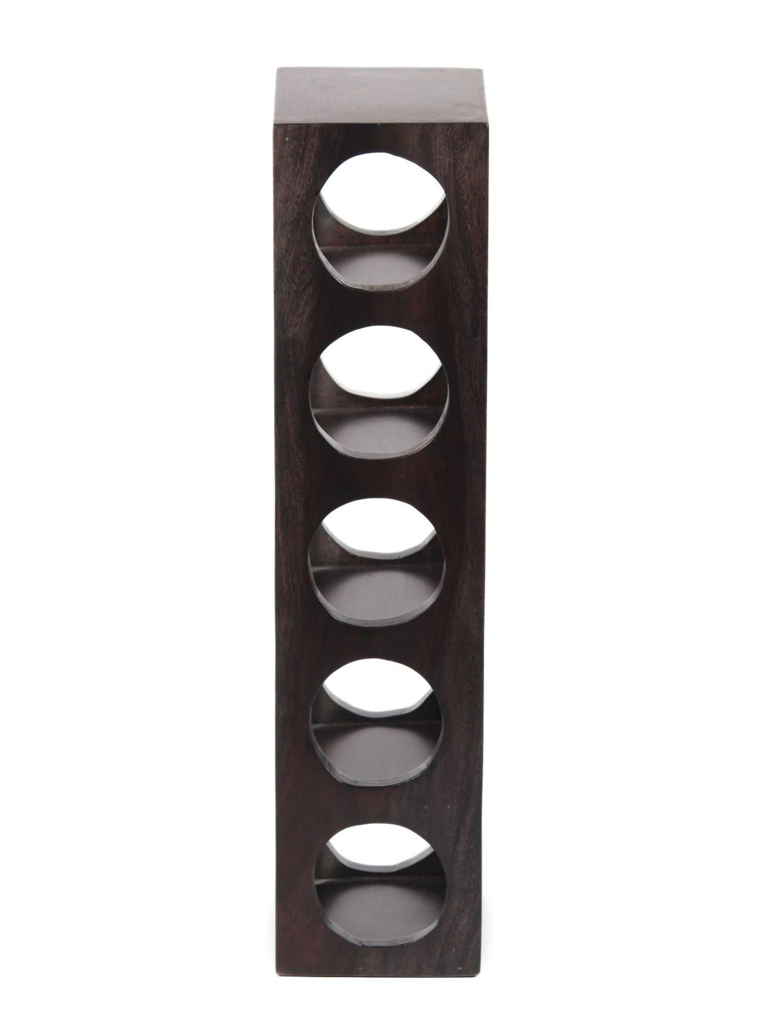 Ikiriya Kassel Solid Brown Wood Wine Rack Teak Finish