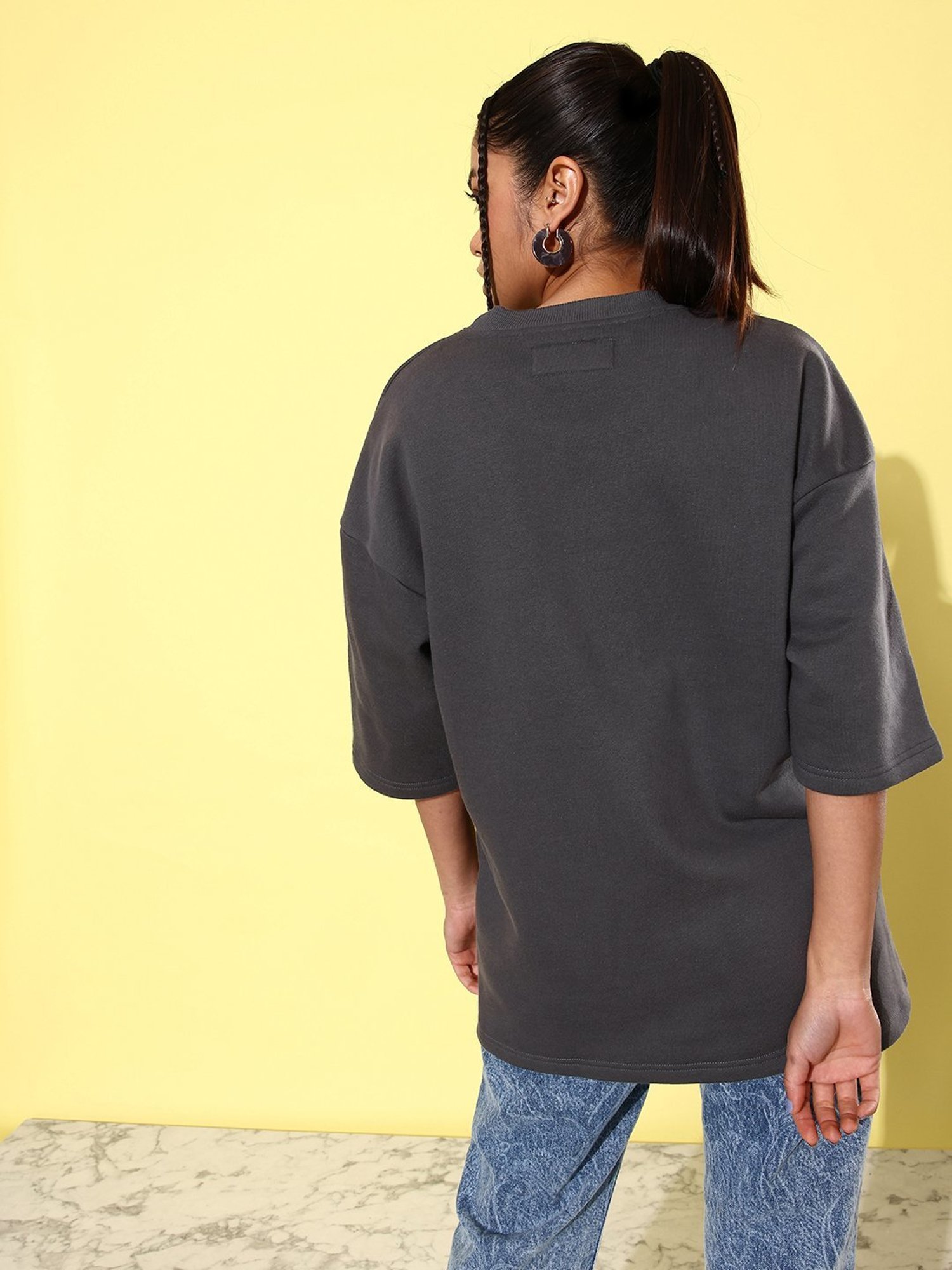 Difference of Opinion Dark Grey Fleece Oversized Sweatshirt