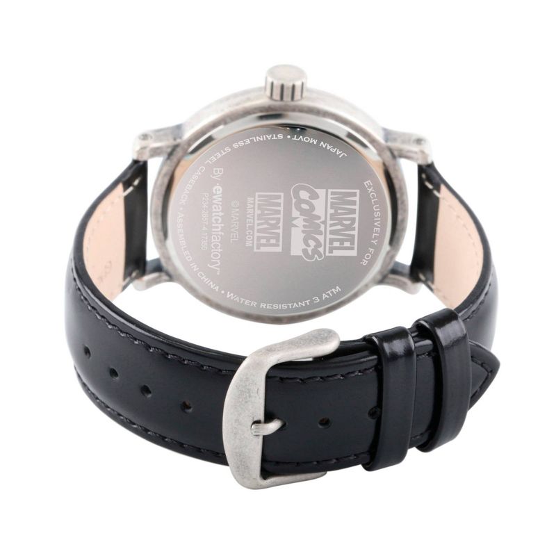 Men's Marvel Comics Spider-Man And Thor Antique  Alloy Vintage Watch - Black