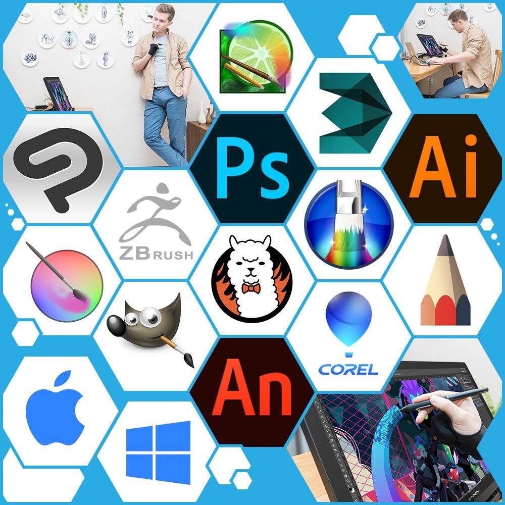 XP-PEN Artist22 Pro Drawing Pen Display 21.5 Inch Graphics Monitor 1920x1080 FHD Digital Drawing Monitor Adjustable Stand PN02S Stylus (8192 Pressure Sensitivity)