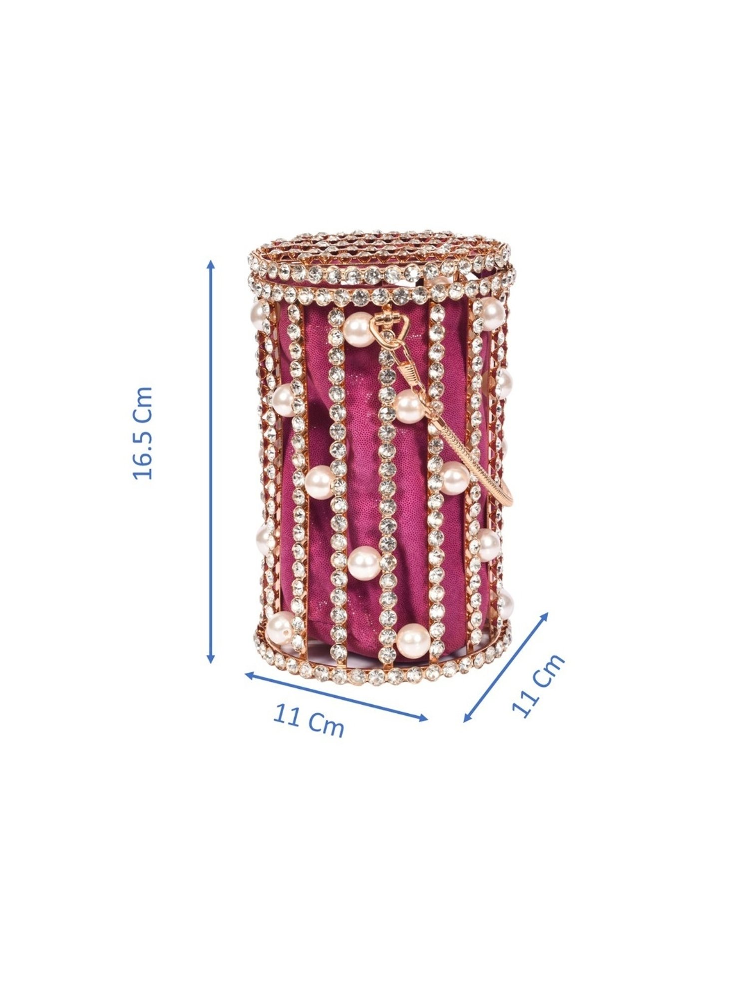 SASSORA IVORY Pink Leather Embellished Handbag