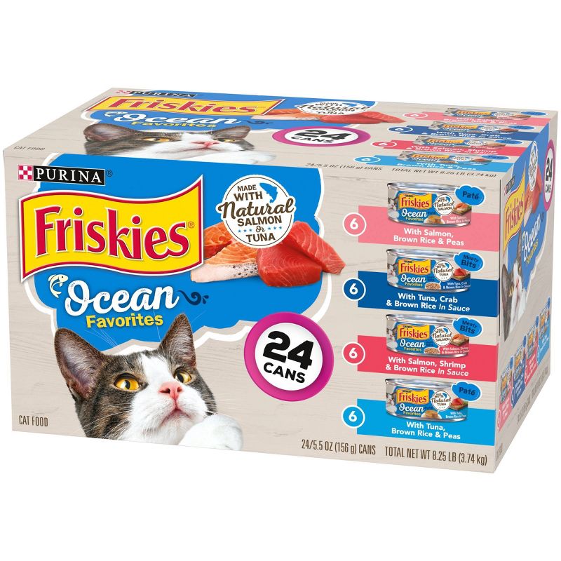 Purina Friskies Meaty Bits & Paté Ocean Favorites Wet Cat Food - 5.5oz/24ct Variety Pack
