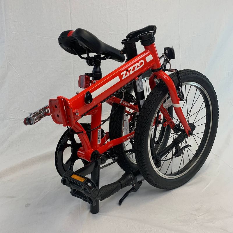 ZiZZO Ferro 7-Speed Steel 20" Folding Bike - Red