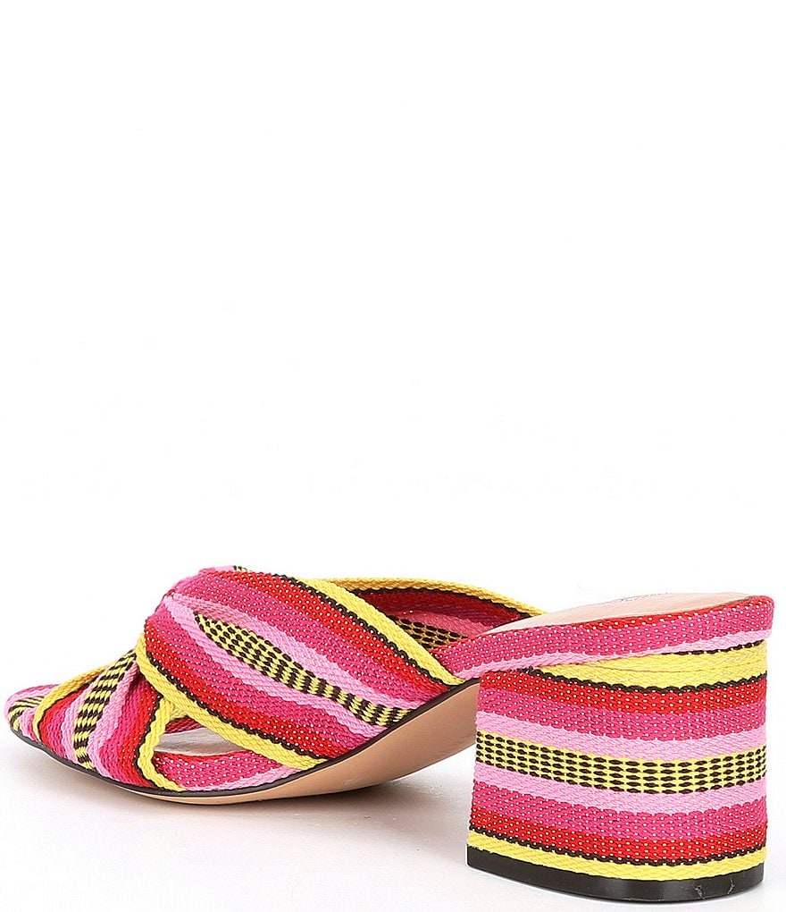 Chelsea & Violet Gia Knot Stripe Printed Mules