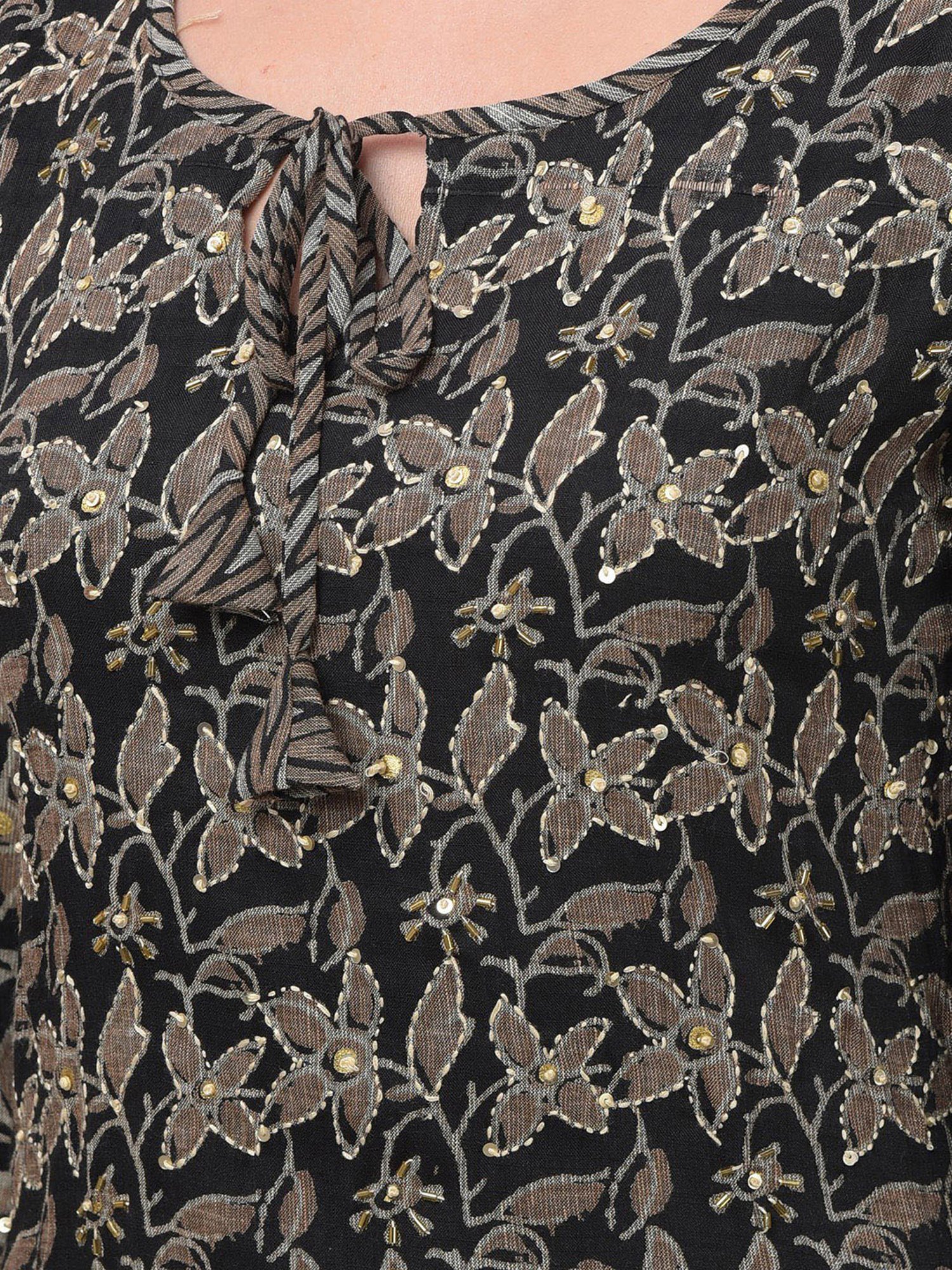 Dollar Missy Black Embellished Kurta With Pants