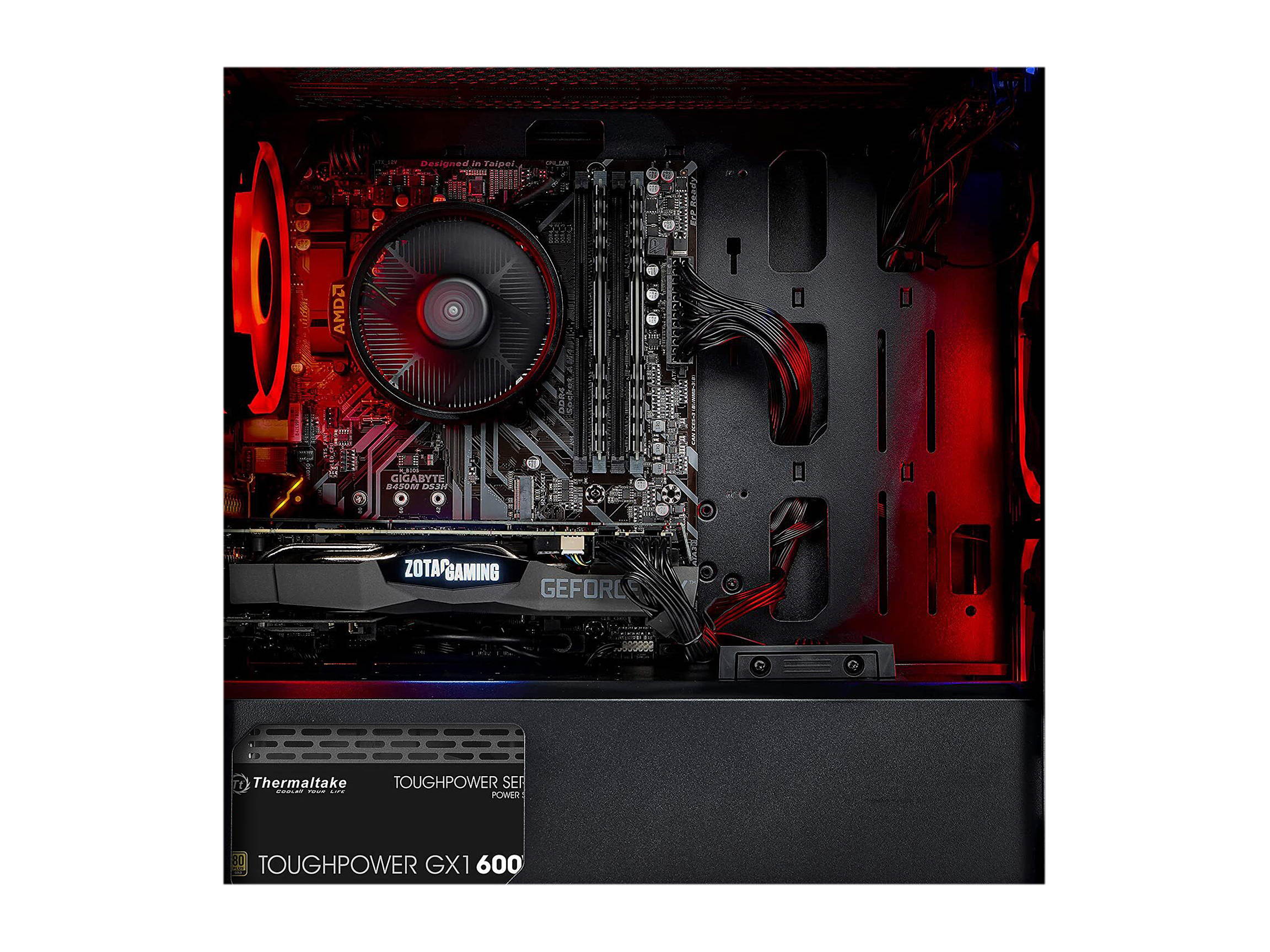 Skytech Chronos Mini Gaming Computer PC Desktop - Ryzen 5 3600 6-Core 3.60 GHz, RTX 2060 6 GB, 1 TB SSD, 16 GB DDR4 3000, B450 MB, RGB Fans, 600W Gold PSU, AC WiFi, Windows 10 Home 64-bit, Black