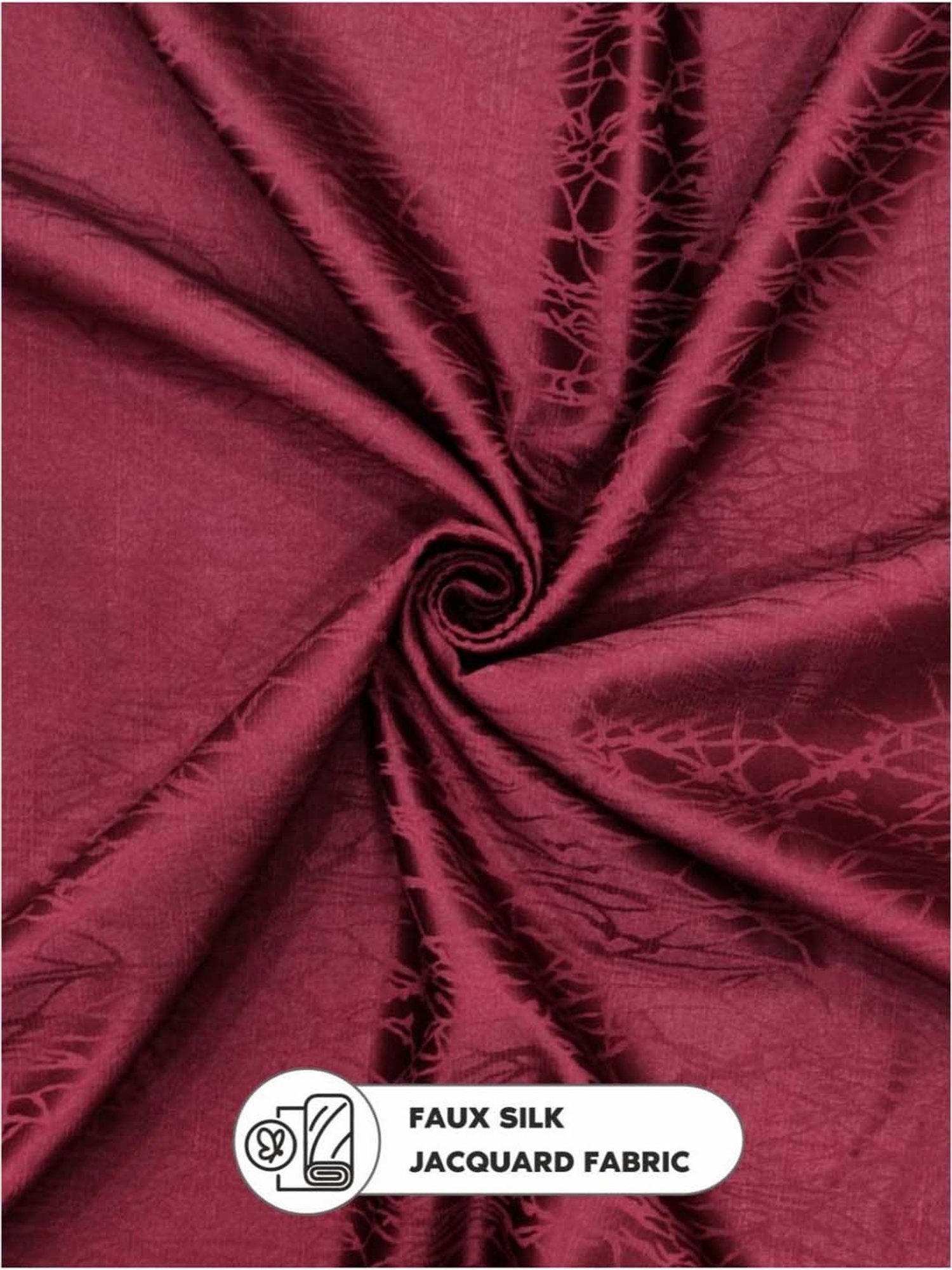 Bianca D`ROMANIO Maroon Faux Silk 5 Ft. Window Curtain