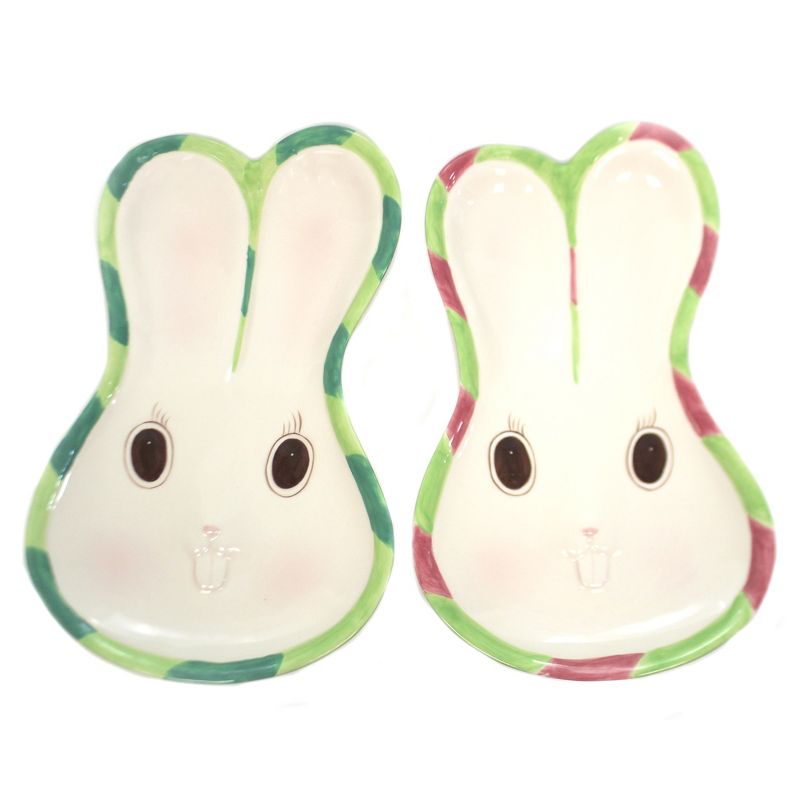 Tabletop 9.5" Bunny Friend Forever Plates S/2 Easter Rabbit Cookie Candy Cosmos Gifts Corp.  -  Serving Platters