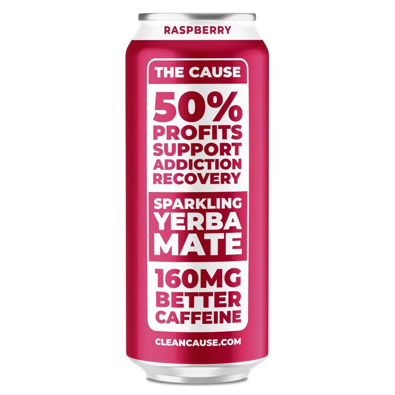 Clean Cause Sparkling Yerba Mate Raspberry - 16 fl oz Can