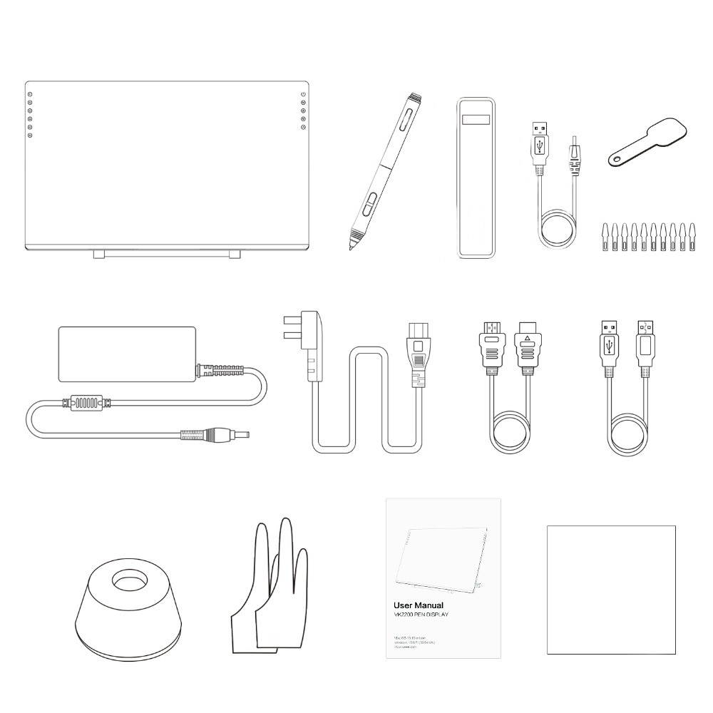 HUIYOU 22PRO 21.5 Inch NEW Graphic Drawing Monitor Full-Laminated Technology Pen Display with 8192 Levels Pen Pressure Come with Glove, Adjustable Stand,8Pen Nibs