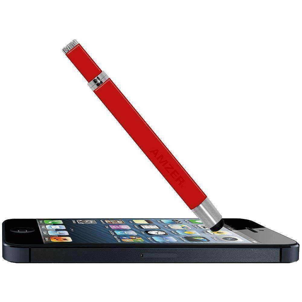 AMZER Petite Dual Styli and Pen Ruby Red for Touch Screen Tablet,eBook and Phone