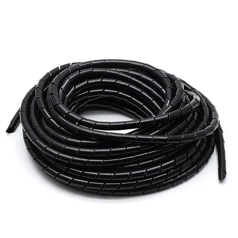 10M328ft Cable Organizer Coiled Tube Sleeve Spiral Wire Organizer Holder Cord Management for PC and TV Black