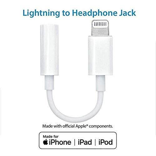 Headphone Adapter for iPhone 3.5mm Jack 2 in 1 Converter Connector Cables Earphone Adaptor Splitter Dongle Aux Audio Compatible with iPhone 7 8 Plus X XS XR Max for iOS 11 12 or Up