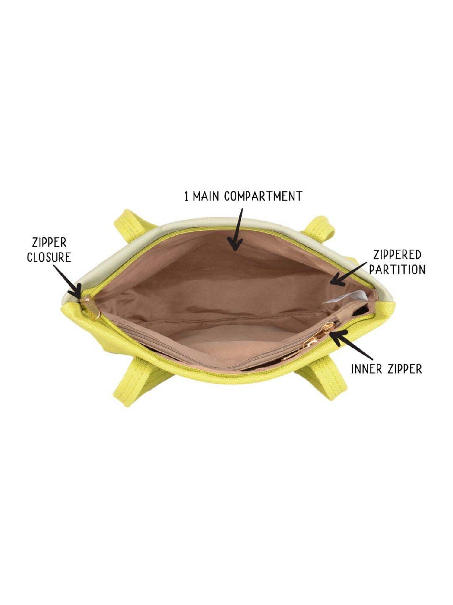 Baggit Lime Green PVC Solid Tote Handbag