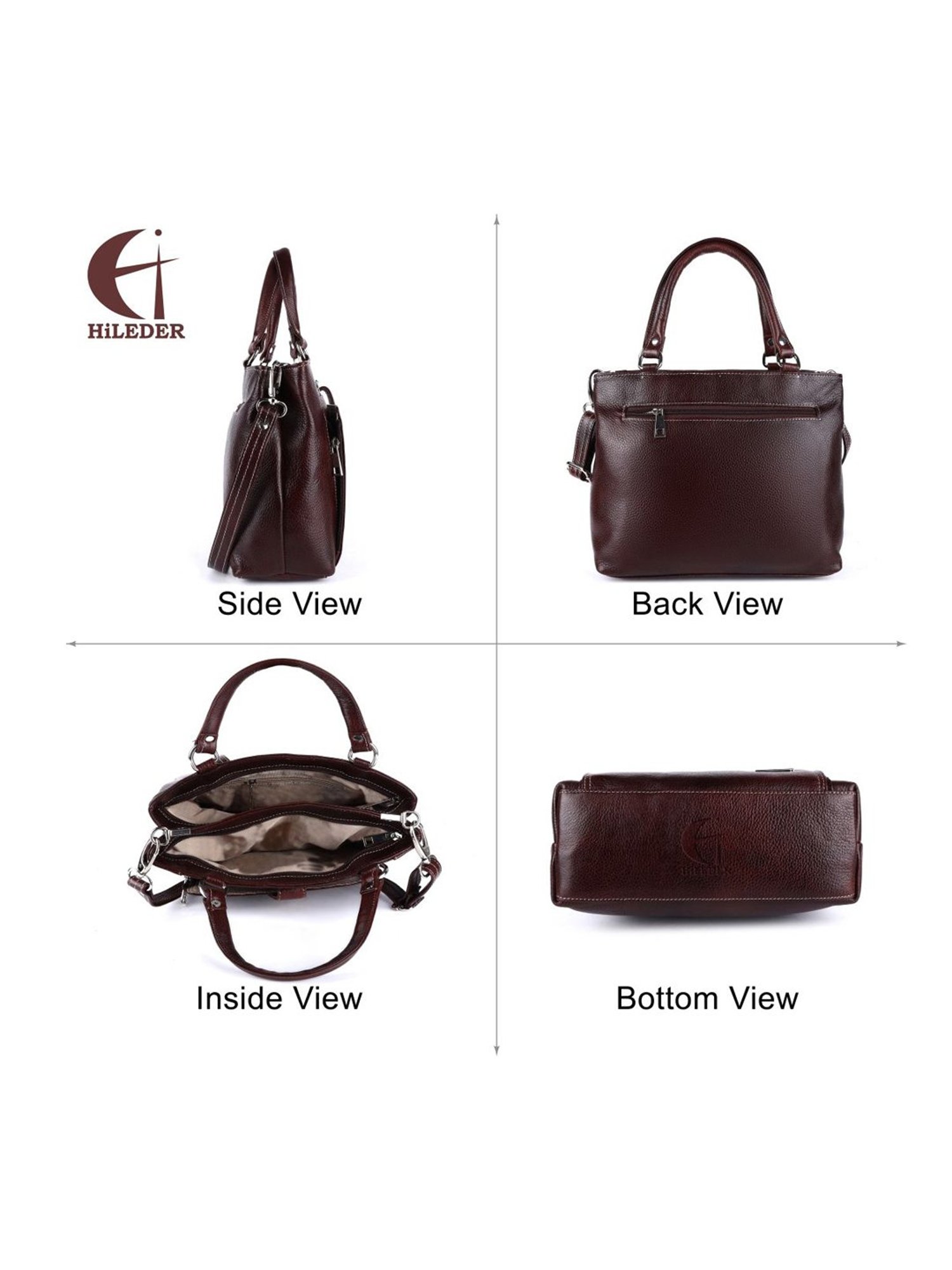 HiLEDER Brown Solid Medium Handbag