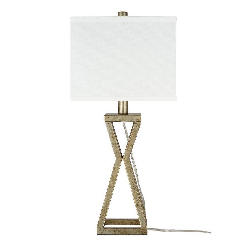 22.5" Metal Cage Table Lamp (Includes LED Light Bulb) Silver - Cresswell Lighting