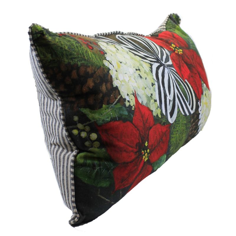 Home Decor 12.0" Gallary Poinsettia Pillow Christmas Holiday  -  Wall Sign Panels