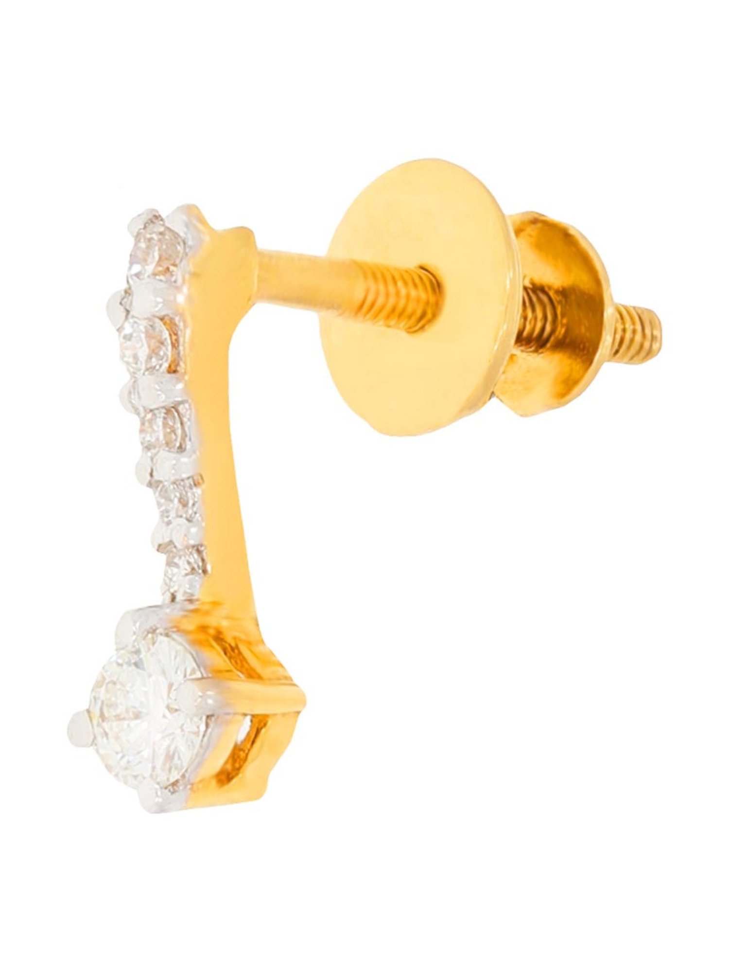 P.C. Chandra Jewellers 18 kt Gold & Diamond Earrings