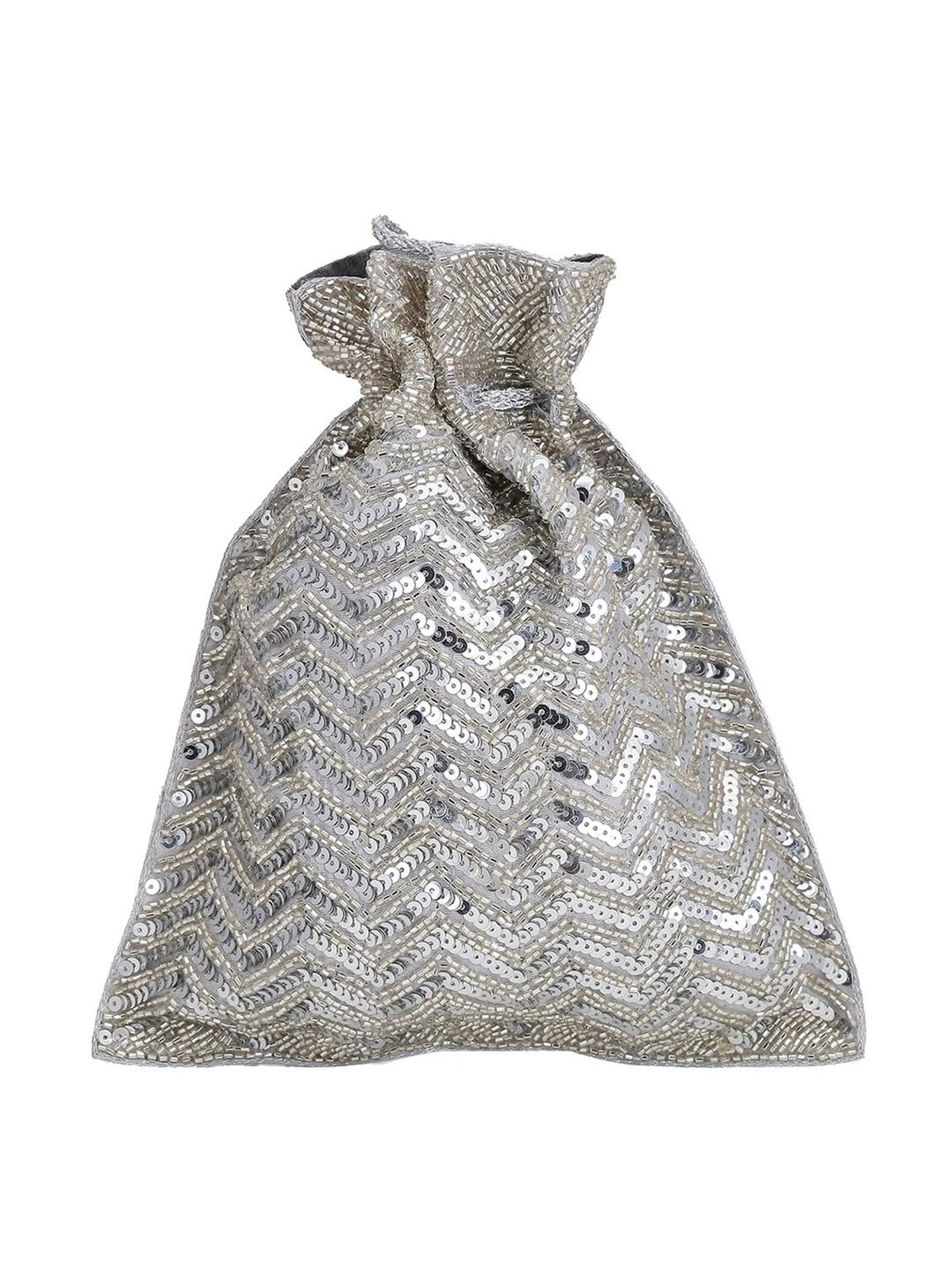 Tarini Nirula Grey Silk Potli