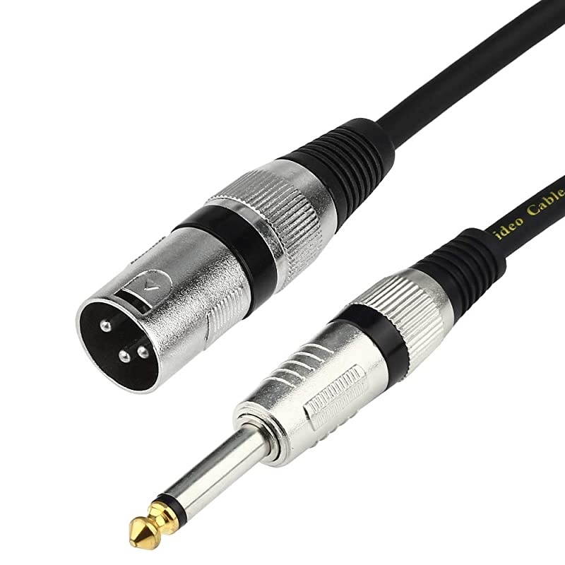 Unbalanced 635mm14 inch TS Mono to XLR Male Cable Gold Plated Quarter inch to Male XLR Microphone Cable Interconnect Cable 5 Feet15 Meters