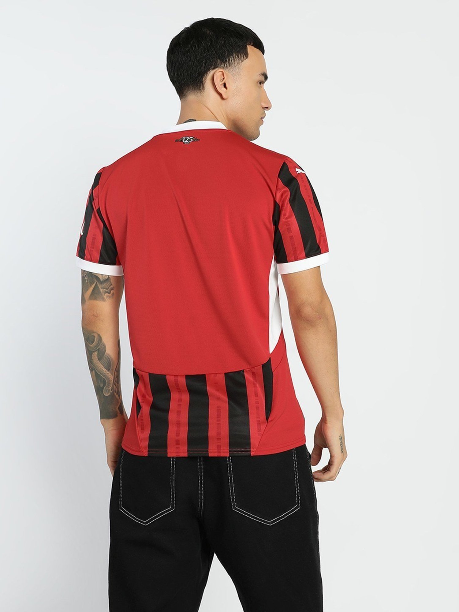 Puma AC Milan Red Regular Fit Printed Sports T-Shirt