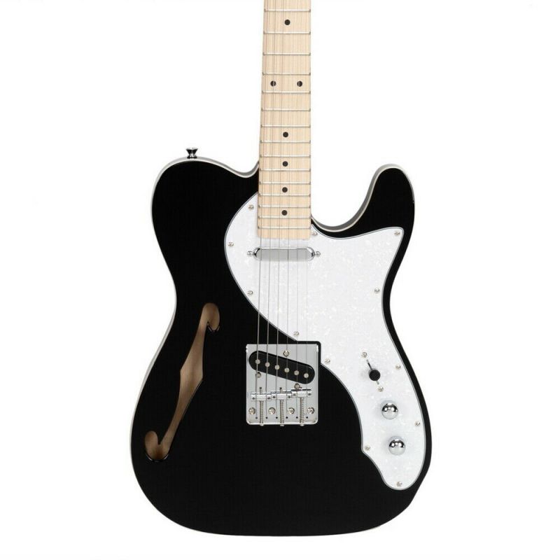 New   Semi-Hollow Body Single F-Hole Right Hander Electric Guitar Black