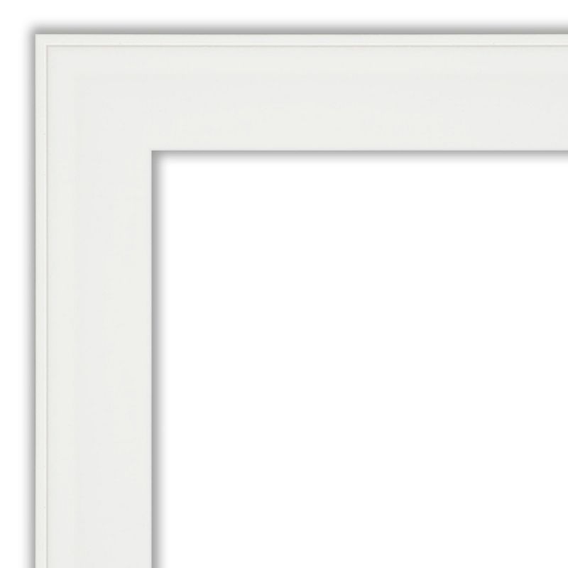17" x 51" Vanity White Framed On the Door Mirror - Amanti Art