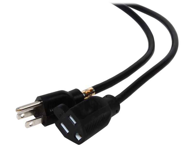 1M 16AWG Heavy Duty Power Extension Cord Power Extension Cable 3 Feet 1 Meters 3 Conductor NEMA 515P to NEMA 515R 13 Amp Power Cable ED70906