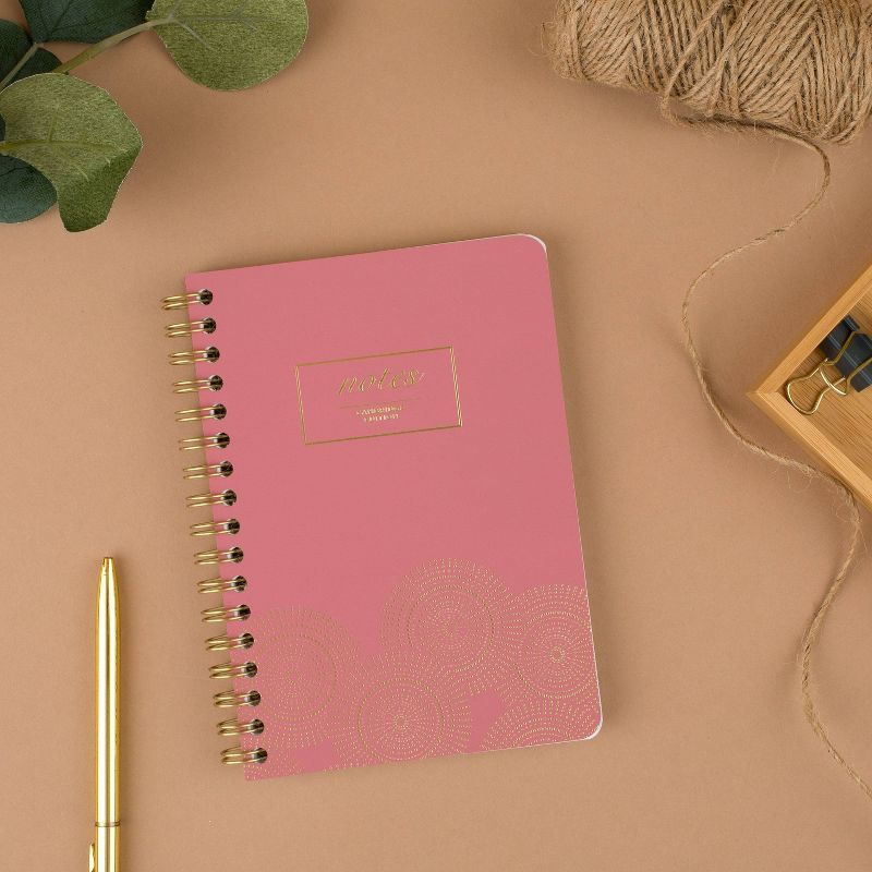 80 sheet 1 Subject Spiral Notebook Work Style Pocket Dark Pink - Cambridge