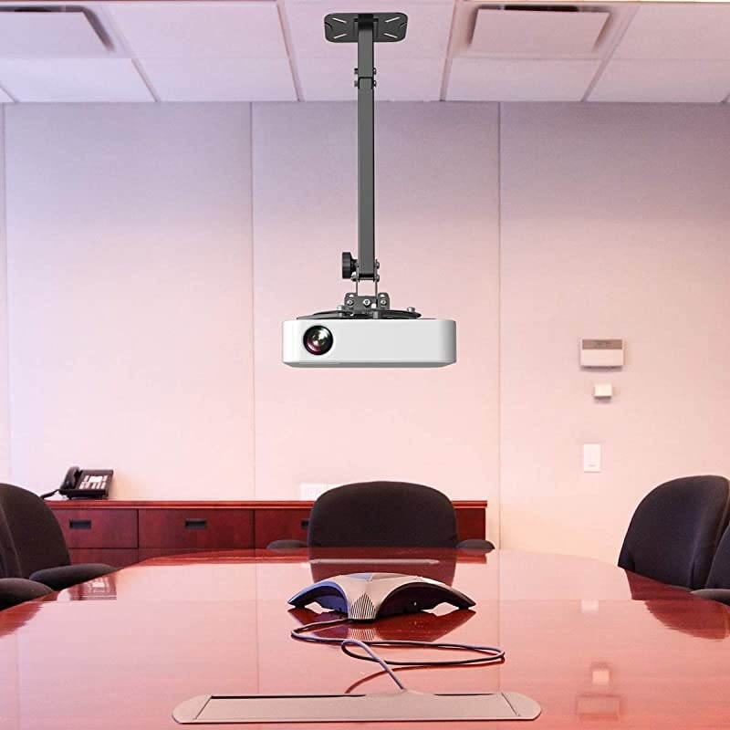 Universal Projector Ceiling Mount Wall Mount Bracket with Extendable Pole Length 165quot252quotHold up to 33lbsBlackTwo Different Install Ways